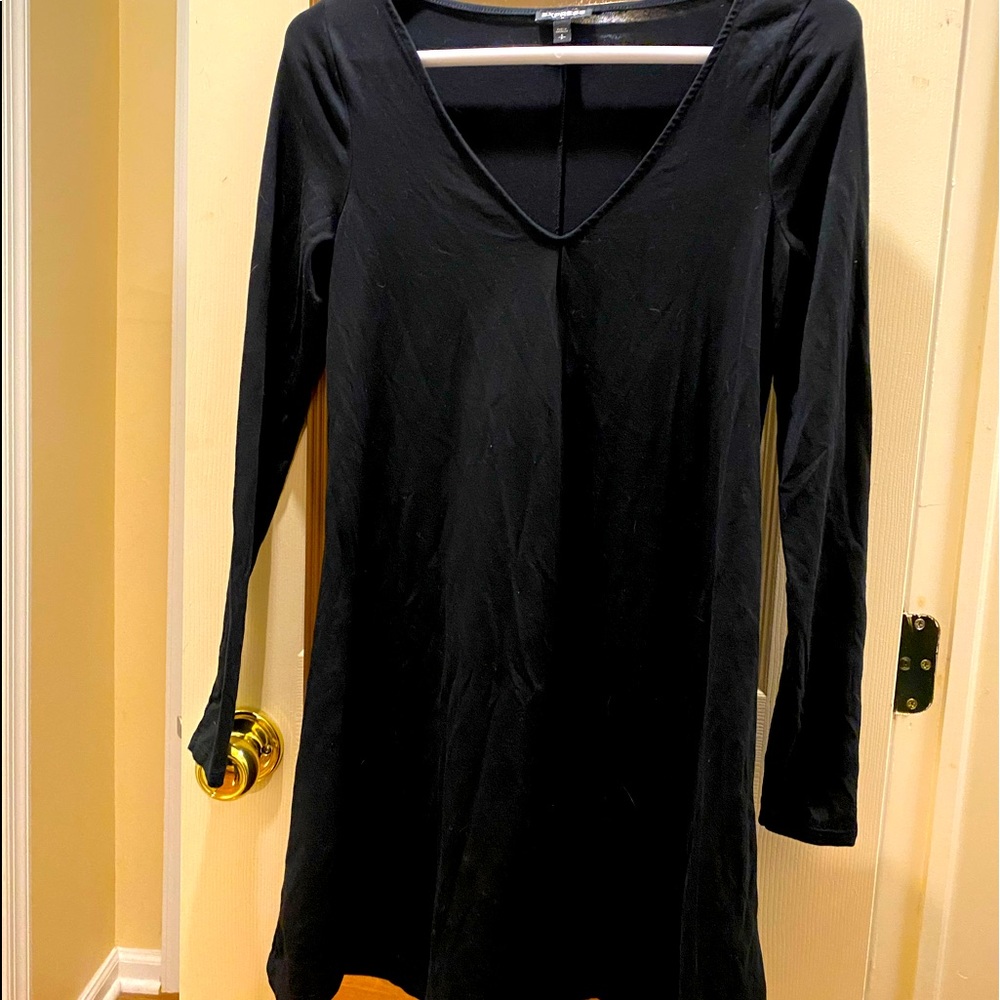 Express long sleeve black dress